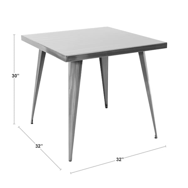 Austin Dining Table In Brushed Silver